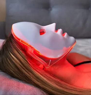 Diagram showing light penetrating skin layers